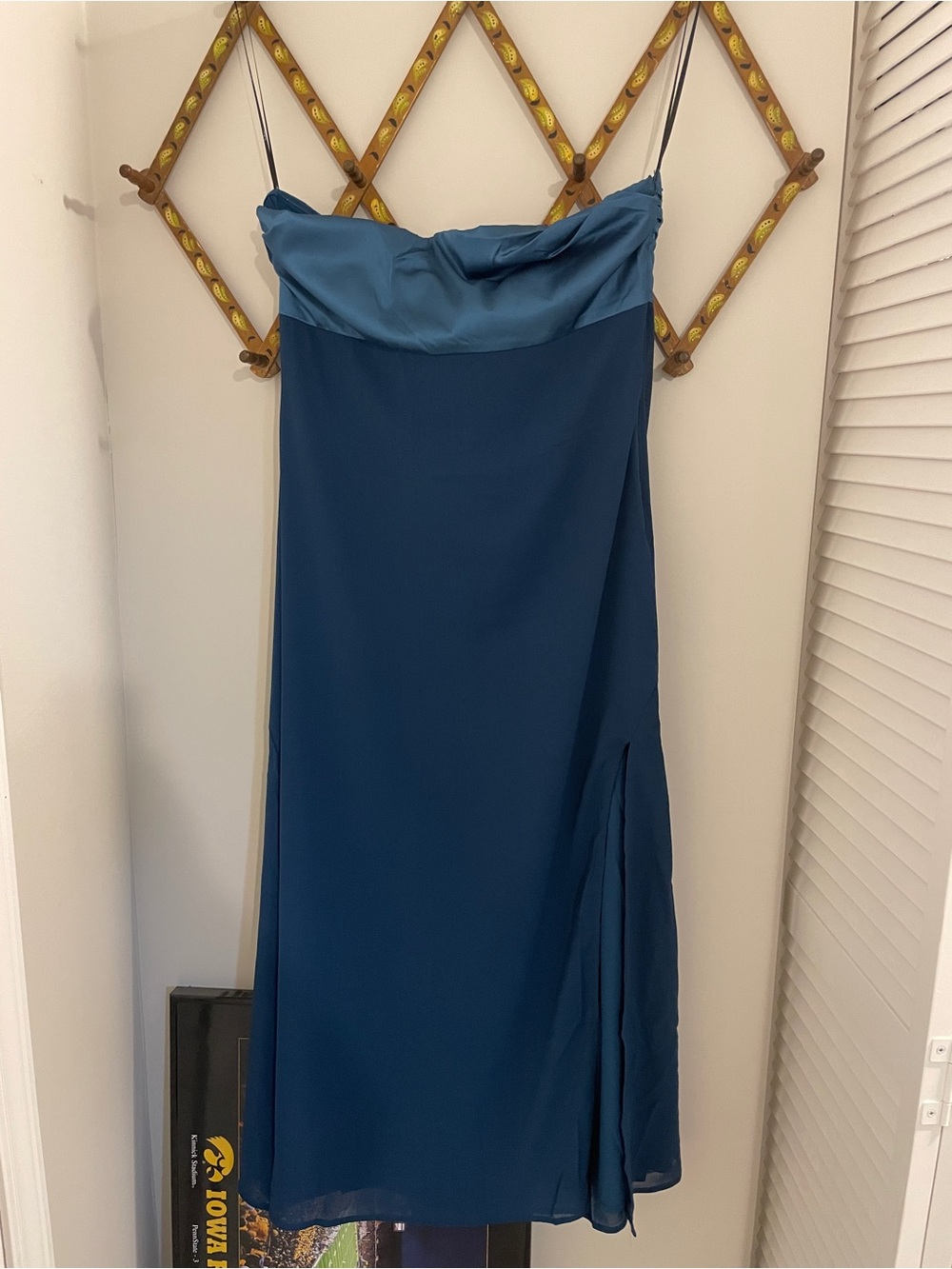 Lulu's Strapless Teal Two-Tone Evening Gown